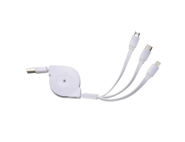Cabo USB Retrátil 3 em 1