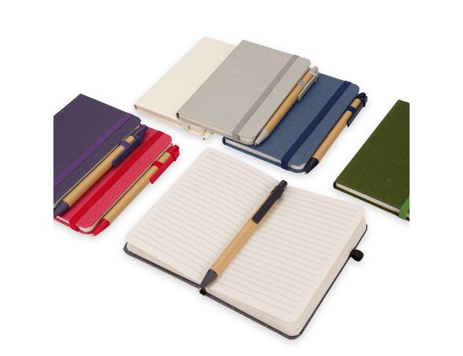 CADERNETA PALHA DE TRIGO COM CANETA